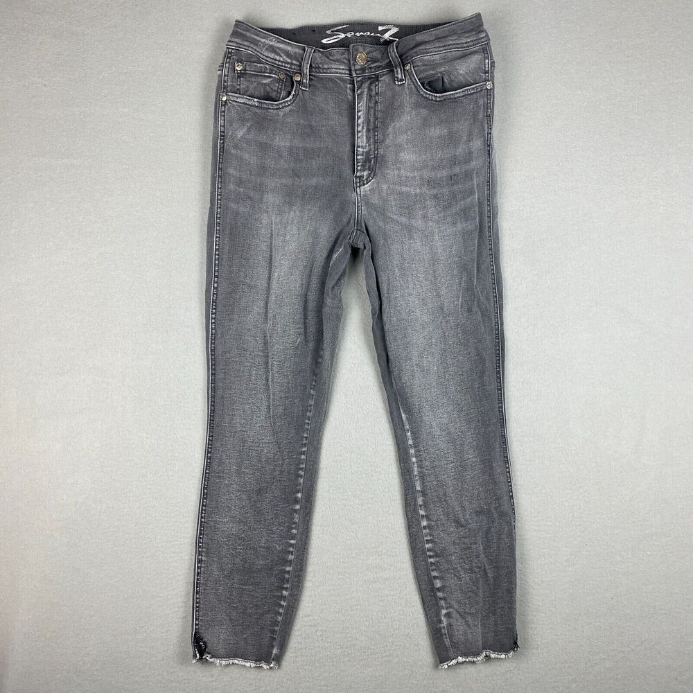 Seven 7 Women's 10 High Rise Ankle Skinny Jeans Hamilton Gray Superior Stretch
